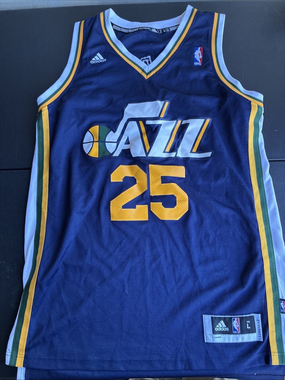 Vintage Adidas Utah Jazz Jefferson #25 Purple Green White NBA Jersey Men’s L